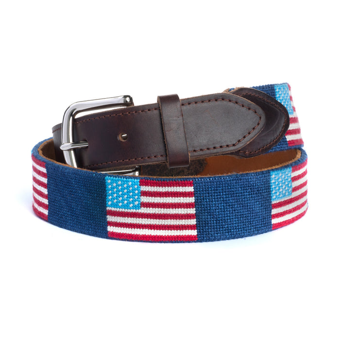 Yellow Dog® American Flag Needlepoint Belt Limited Edition