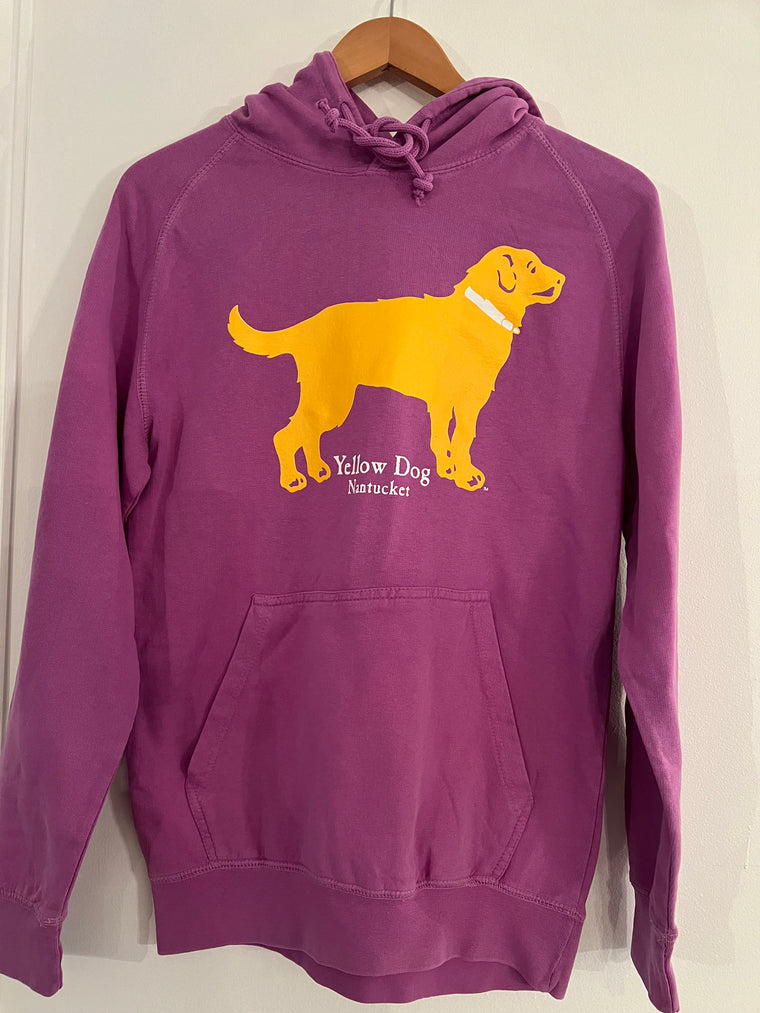 Yellow Dog Pullover Hooded Sweatshirt Red