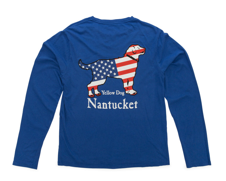 Yellow Dog Nantucket Long Sleeve USA Tshirt Unisex fit