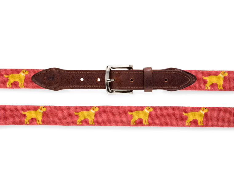 Yellow Dog® Retriever Needlepoint Belt Limited Edition