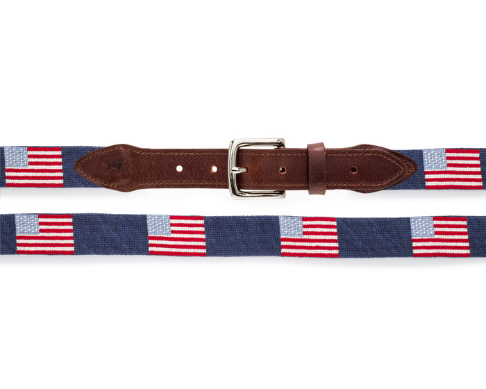 Yellow Dog® American Flag Needlepoint Belt Limited Edition