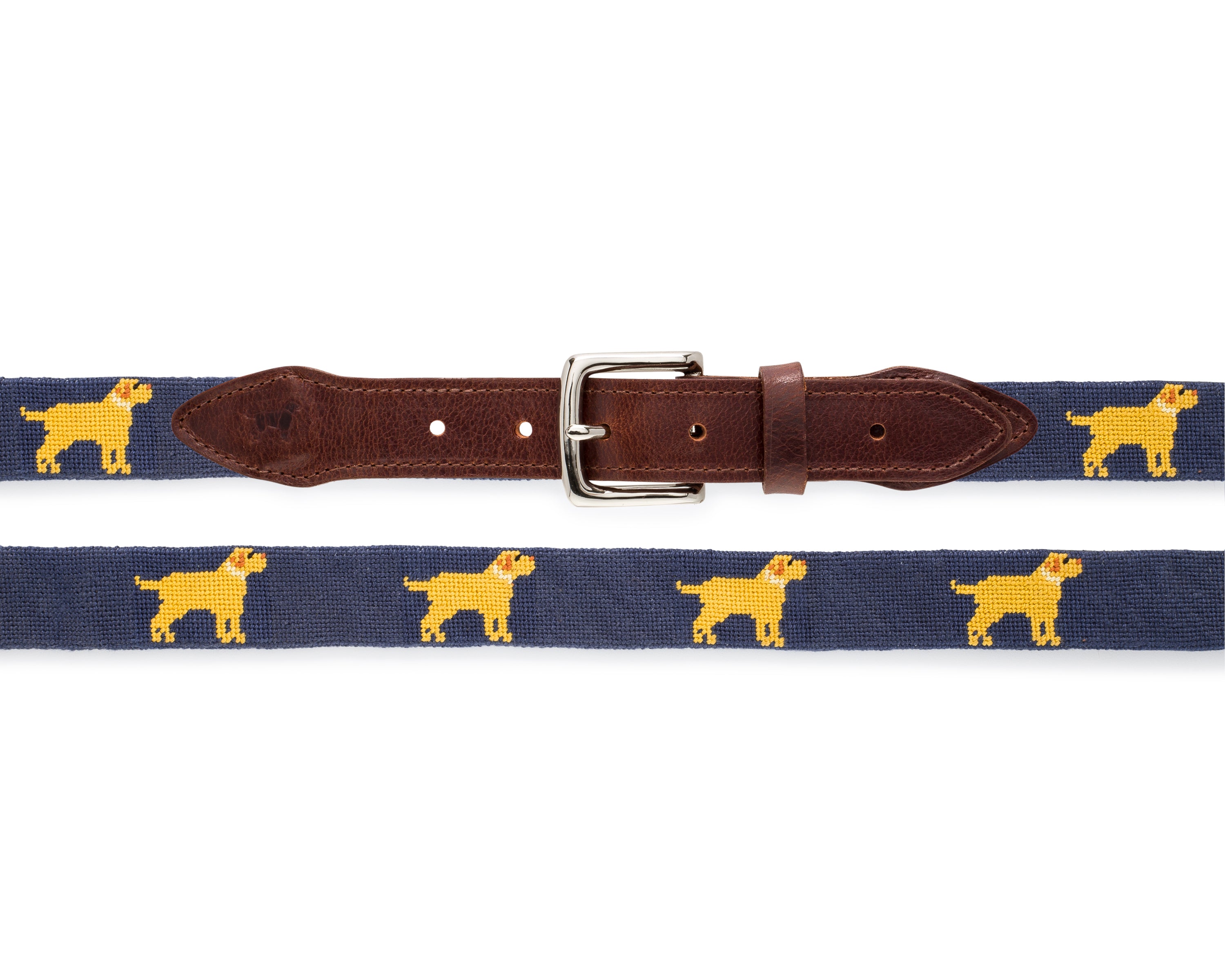 Yellow Dog® Golden Retriever Needlepoint Belt