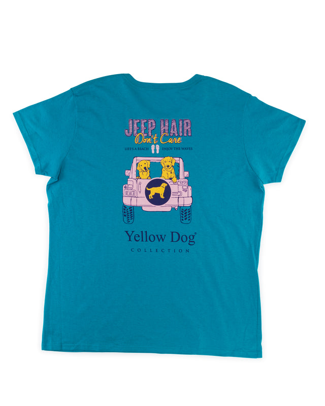 Women's Short Sleeve t-shirt Yellow Dog Collection: Jeep Hair