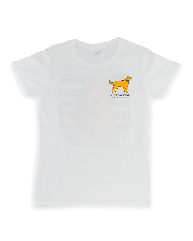 Women's Short Sleeve t-shirt Yellow Dog Collection: American Girl