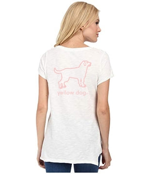 Yellow Dog Woof For a Cure© Limited Edition Pink Retriever T-shirt Ladies Fit