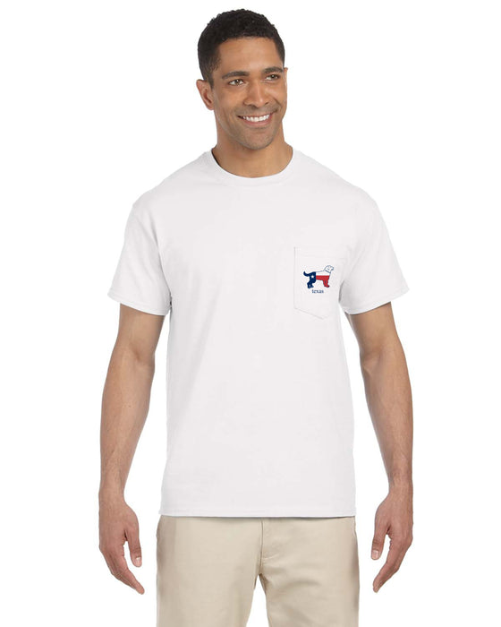 Yellow Dog® Texas Flag Preppy Golden Retriever t-shirt